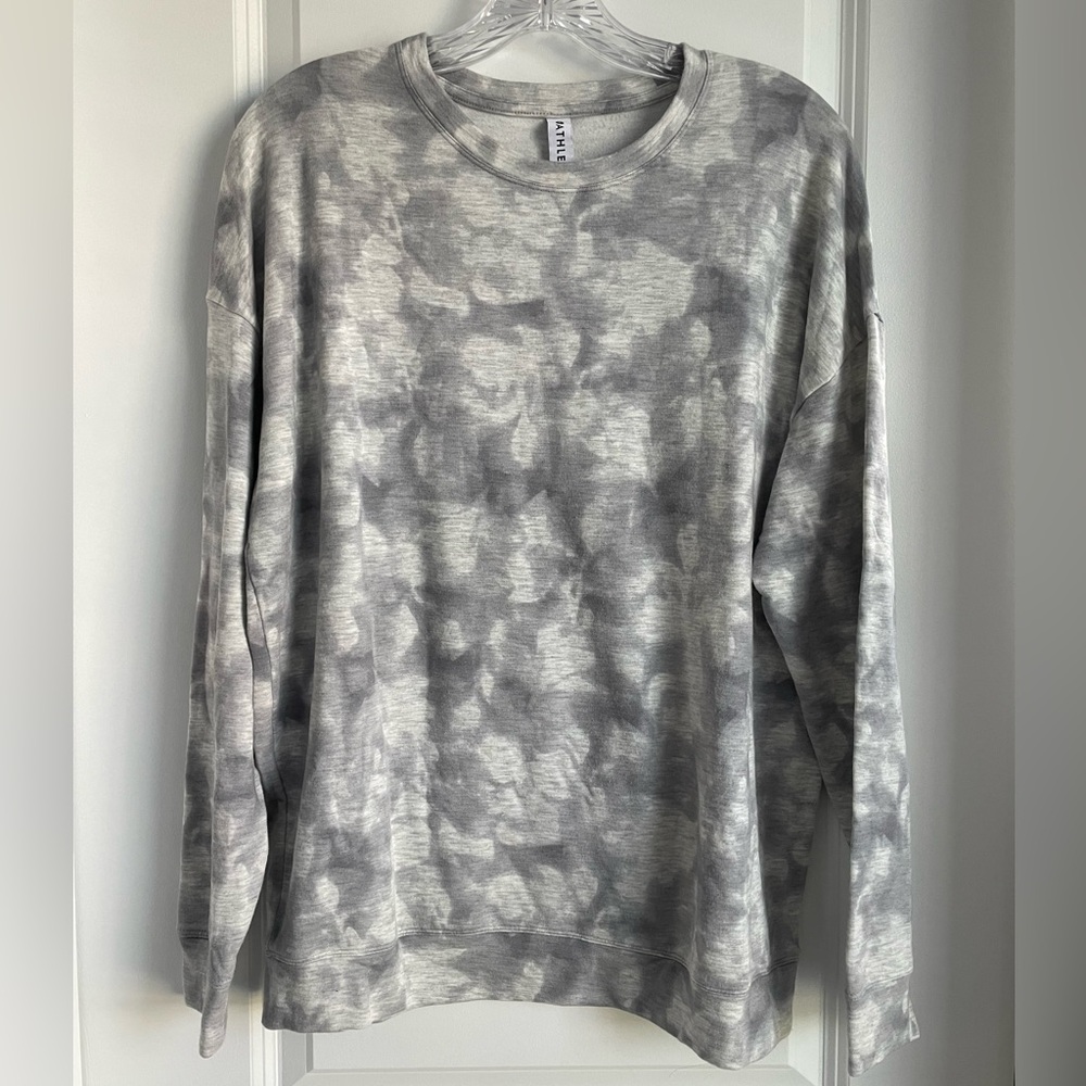 athleta studio to street sweatshirt, serene grey gray, small